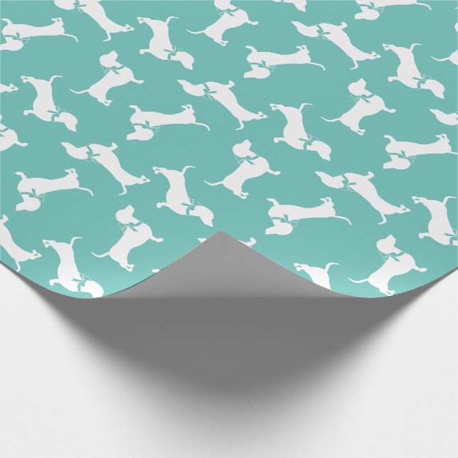 Wiener Dog Wrapping Paper Dachshund Puppy (Corner)