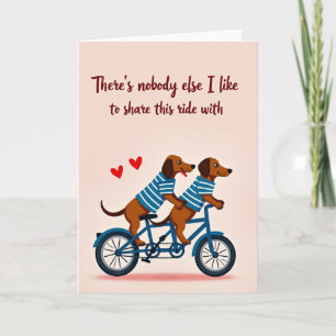 Wiener Dogs Tandem Love Card