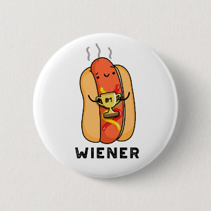 Wiener Funny Sausage Pun  6 Cm Round Badge