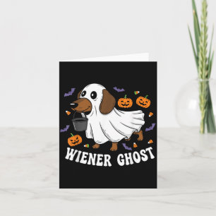 Wiener Ghost Funny Dachshund Halloween Dog Card