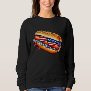 Wiener Hotdog Costume USA 4th of July Party Outfit Sweatshirt