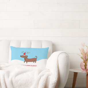 Wiener Wonderland Cotton Throw Pillow, 13" x 21" Lumbar Cushion