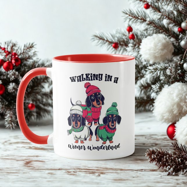 Wiener Wonderland Dachshund Doxie Christmas Coffee Mug (Creator Uploaded)