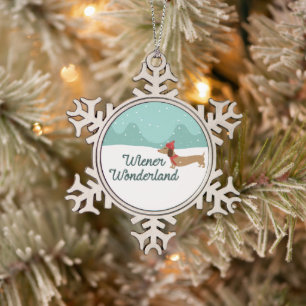 Wiener Wonderland Doxie Christmas Tree Ornament