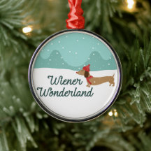 Wiener Wonderland Doxie Christmas Tree Ornament