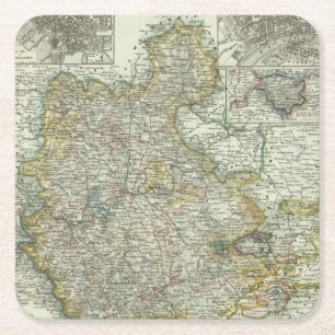 Wiesbaden and Frankfurt Germany Square Paper Coaster