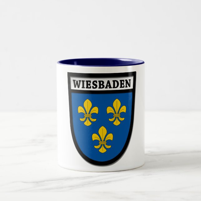 Wiesbaden Coat of Arms (Wappen) 0010 Two-Tone Coffee Mug (Center)