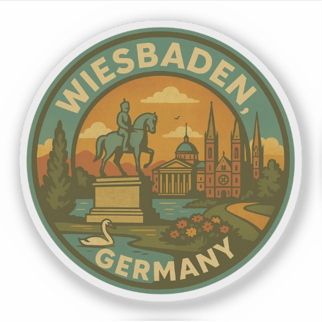 Wiesbaden Germany Landmark Art (Front)