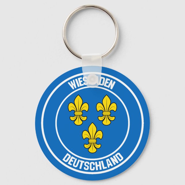 Wiesbaden Round Emblem Key Ring (Front)