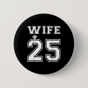 Wife 2025 Husband Matching Engagement Party Honeym 6 Cm Round Badge