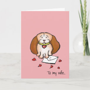 wife 40th ruby wedding anniversary cute dog card