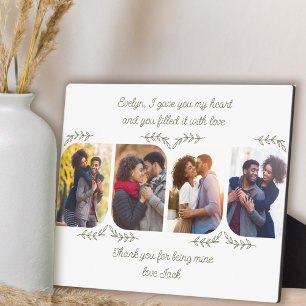 Wife 4 Vertical Photo Loving Words Delicate Leaf Plaque