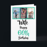 Wife 60th Birthday Modern Picture template<br><div class="desc">Put a smile on a face with this personalised 3 photo collage 60th birthday card for your wife. - Simply click to personalise this design 🔥 My promises - This design is unique and is designed with you in mind 🙏 Thank you for supporting my small business - If you...</div>