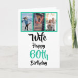 Wife 60th Birthday Modern Picture template<br><div class="desc">Put a smile on a face with this personalised 3 photo collage 60th birthday card for your wife. - Simply click to personalise this design 🔥 My promises - This design is unique and is designed with you in mind 🙏 Thank you for supporting my small business - If you...</div>