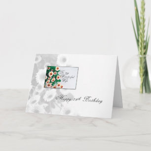 Wife 75th Birthday Flowers Card