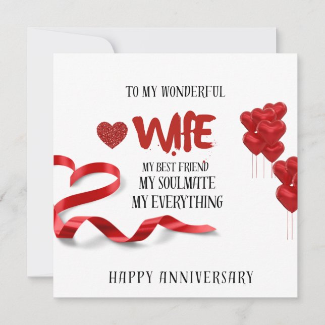 Wife anniversary card,anniversary card for wife (Front)