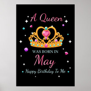 Wife Art A Queen Was Born In May Poster