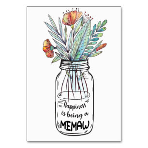 Wife Art Happiness Is Being A Memaw Table Number