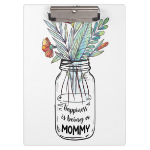 Wife Art Happiness Is Being A Mummy Clipboard