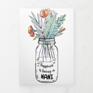 Wife Art Happiness Is Being A Nani Tri-Fold Card