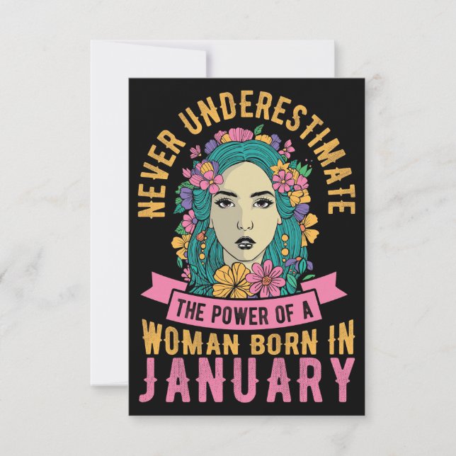 Wife Art Power Of Women Born In January Thank You Card (Front)
