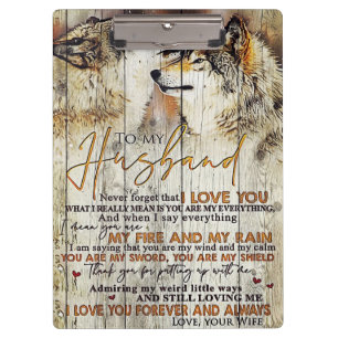 Wife Art To My Husband I Love You Clipboard
