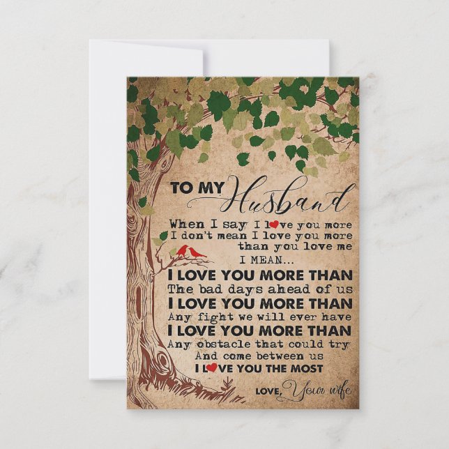 Wife Art To My Husband I Love You More RSVP Card (Front)