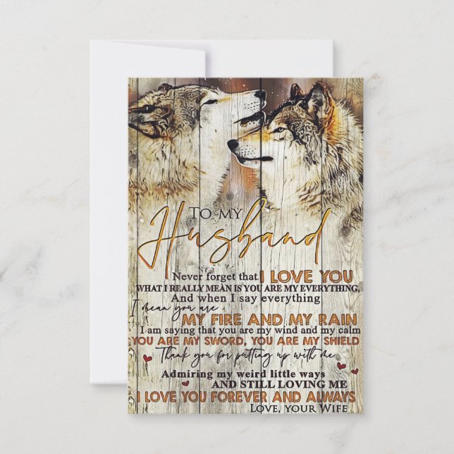 Wife Art To My Husband I Love You RSVP Card (Front)