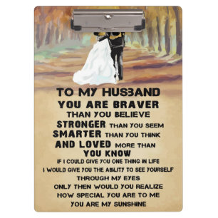 Wife Art To My Husband You Are Sunshine Clipboard