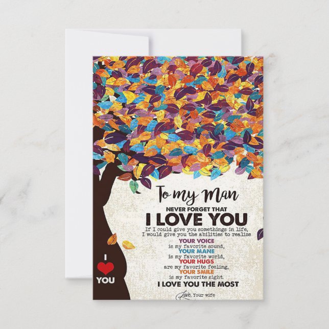 Wife Art To My Man I Love Husband RSVP Card (Front)