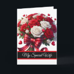Wife Birthday Card<br><div class="desc">Birthday card is shown with a pretty floral bouquet print. 
Card has a special message inside for your special wife.
Customise this card or buy as is.




Licensed Image</div>