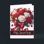 Wife Birthday Card<br><div class="desc">Birthday card is shown with a pretty floral bouquet print. 
Card has a special message inside for your special wife.
Customise this card or buy as is.




Licensed Image</div>