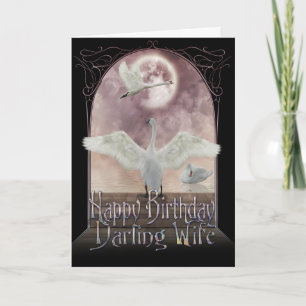 Wife Birthday Card - Swans