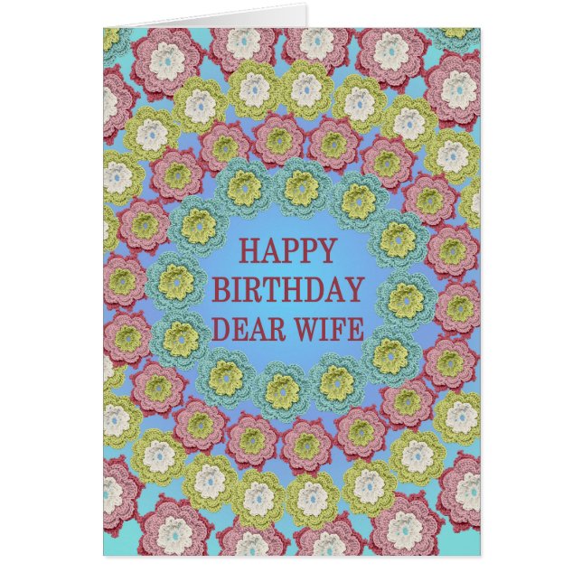 Wife Birthday Crochet Flowers (Front)