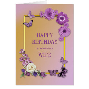 Wife Birthday Flowers and Butterflies