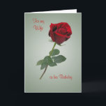 Wife Birthday Red Rose Hearts Card<br><div class="desc">Romantic Red rose and hearts Birthday card for Wife</div>