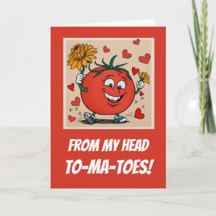 Wife Cute Anniversary Tomato Love Pun Cartoon Card