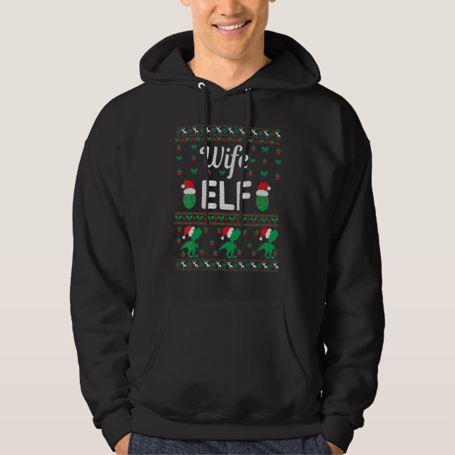 Wife Elf Christmas Family Ugly Xmas Christmas 1 Hoodie (Front)