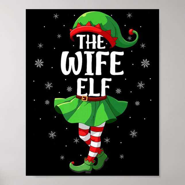 Wife Elf Christmas Girls Women Elf Squad Xmas Fami Poster (Front)