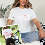 Wife Era Bride Honeymoon Trendy Cool Personalised T-Shirt<br><div class="desc">Introducing our Wife Era Bride Honeymoon Trendy Cool Personalised T-Shirt – the epitome of style and sentiment for the modern bride. This shirt is not just an article of clothing; it's a thoughtful cut bachelorette party gift, a custom last name celebration, and a chic bridal shower essential. It's the engagement...</div>