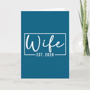 Wife est 2026 just married couple wedding honeymoo card