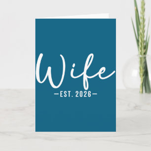 Wife est 2026 just married couple wedding honeymoo card