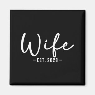 Wife est 2026 just married couple wedding honeymoo magnet