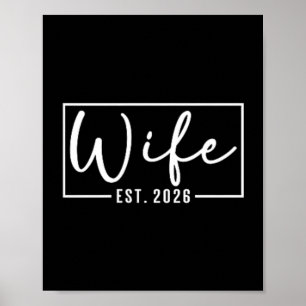 Wife Est 2026 Married Couple Wedding Honeymoon Poster