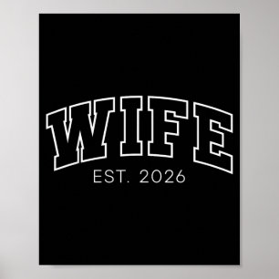 Wife Est 2026 Married Honeymoon Wedding Couples 1 Poster