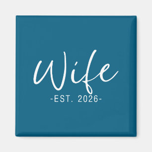 Wife est 2026 married honeymoon wedding couples magnet