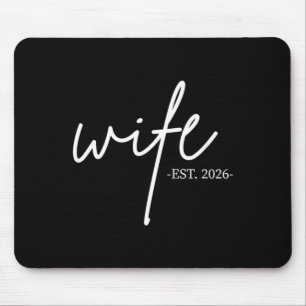 Wife Est 2026 Married Honeymoon Wedding Couples Mouse Pad