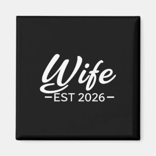 Wife Est 2026 Shirt Just Married Honeymoon Wedding Magnet
