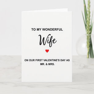 Wife First Valentine Mr Mrs Card