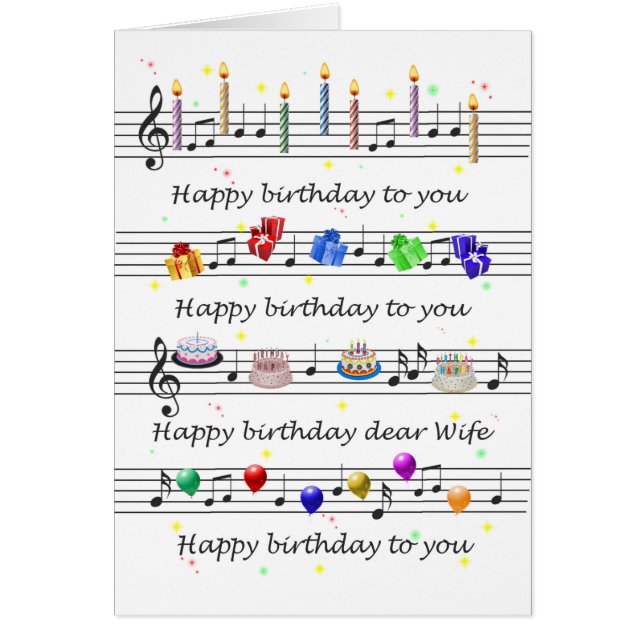 Wife Funny Happy Birthday Song Sheet Music (Front)
